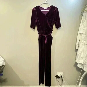 Girl’s Habitual Girl Size 16 Dark Purple Velvet Jumpsuit Romper